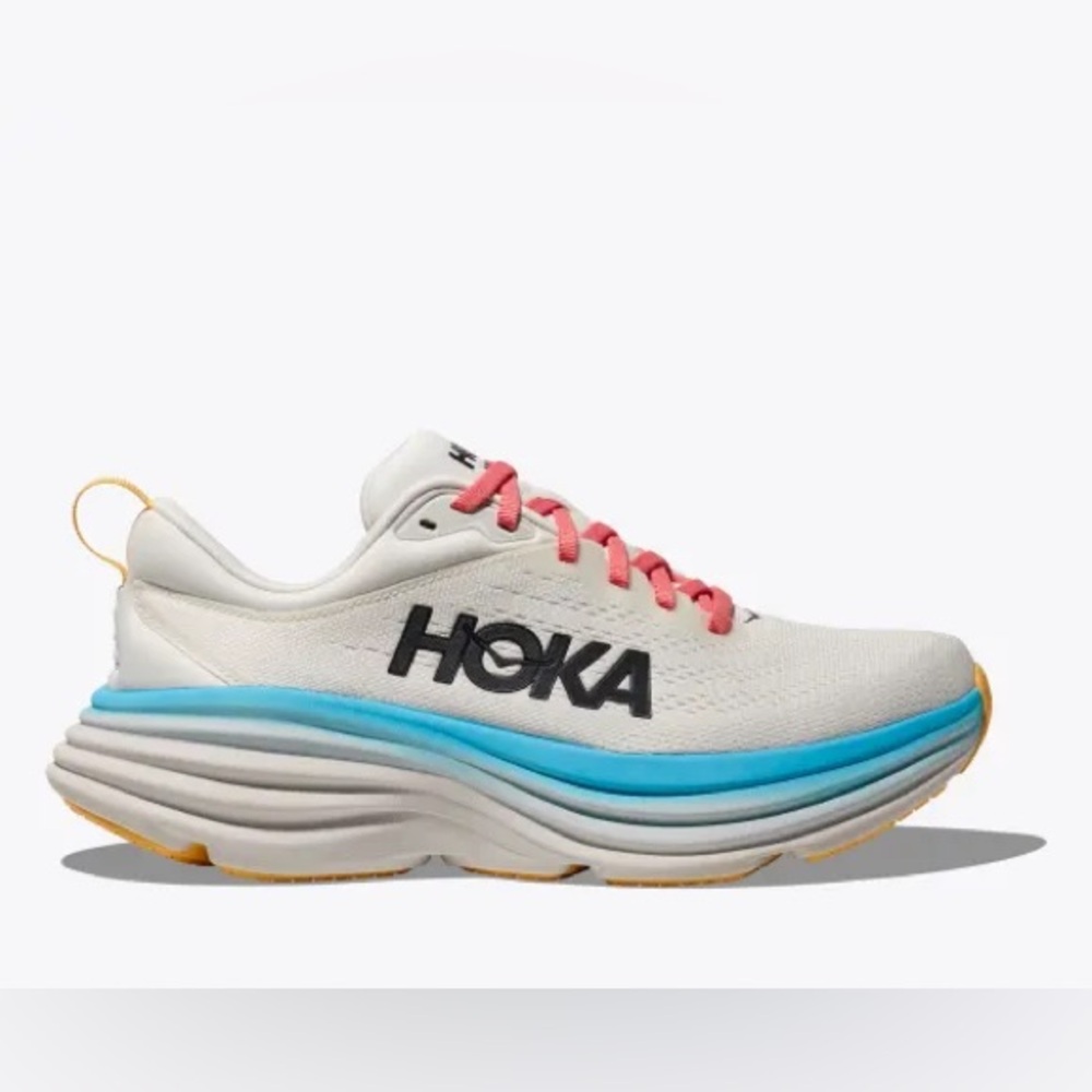 Hoka Bondi 8 Running Shoes in Blanc De Blanc/Swim Day Size 9.5 Women's